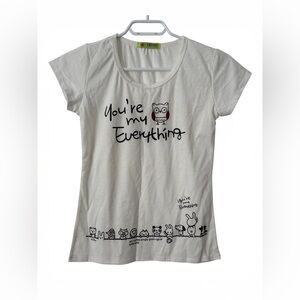 BNWT Kids Cute "You're My Everything" Owl Graphic Tee White youth medium